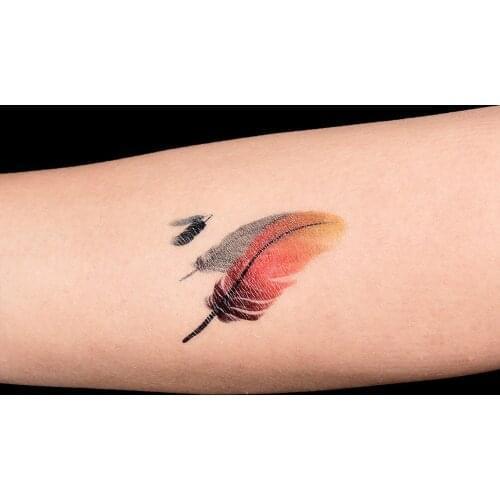 8Pc Waterproof Art Tattoo Female Feather Color 3D Water Water Temporary Tattoo Sticker Transfer Girl Fake Tattoo Tattoo Flash
