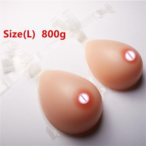 800g/pair Super Soft Silicone Breast Forms Teardrop Fake Boobs Crossdresser Party Silicone Bra Breast Needn't Adhesives