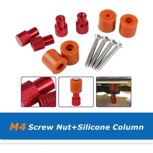 3D Printing Accessories Hotbed Leveling M4 Thumb Nut + +M4 Screw + 16mm Silicone Column For A8 A6 Ender-3 CR10 3D Printer