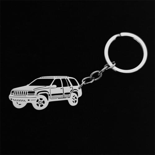 Stainless steel personality hollow Jeep car model pendant keychain Key chain jewelry