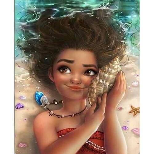 Disney Diy Full Square Diamond Embroidery Cartoon Moana Full Square /round Diamond Painting Cross Stitch Kits Home Decor