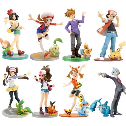 Anime Figures Pokemon Tepig Eevee Pikachu Metagross Mudkip PVC Toys Pokemon Go Blue Oak Ketchum Action Figma Decor Home Model