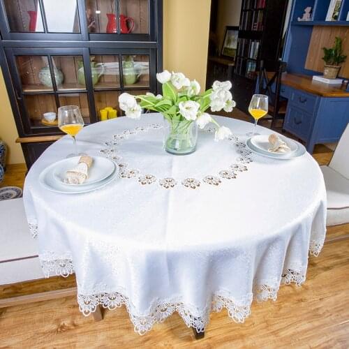 White Square Rectangle Dinning Tablecloth Table runner for Wedding Party