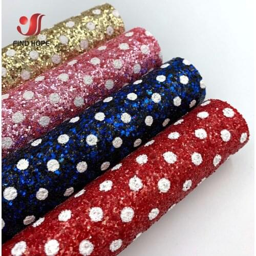 White Dot Ultra Chunky Glitter Sequins Vinyl Leatherette Fabric Sparkle Faux Leather DIY Craft Supplies Handmade Making Festival