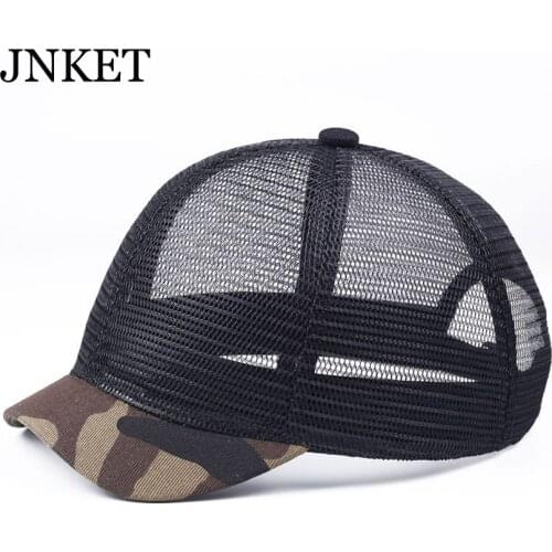 JNKET New Unisex Short Visor Baseball Cap Hip Hop Caps Breathable Baseball Hats Mesh Cap Snapback Hat Gorras Casquette