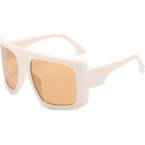 One Piece Shield Square Sunglasses For Women Vintage Oversized Black Pink Sun Glasses Eyewear Female Cool Black Blue Shades