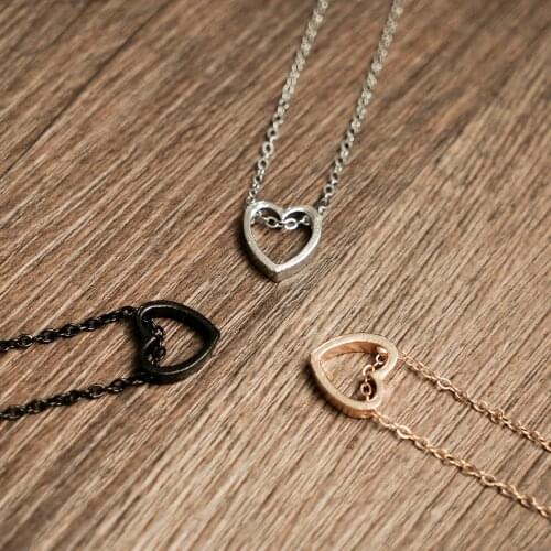 Fashion Women Heart Stainless Steel Chain Pendant Charm Necklace Jewelry Long Necklace Statement Necklace
