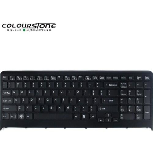 Black Layout Laptop Keyboard Part For SONY VAIO VPC F2 VPC-F2 F21 F22 F23 Series With Backlit With Black Frame US Keyboard