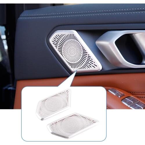 For BMW X5 X7 G05 G07 2019 Aluminum Alloy Rear Door Handle Speaker Cover Trim Car Accessories
