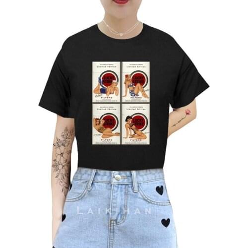 Cigarettes Pin-Up Girls Cotton T Shirt Women Summer New Oversized Solid Tees 9 Color Casual Loose Tshirt O Neck Female Tops