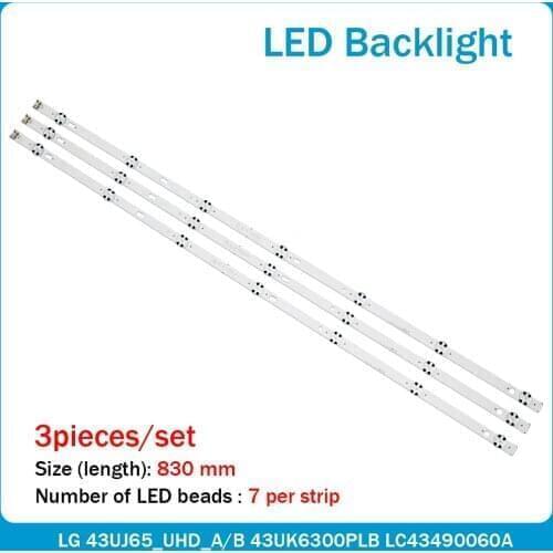 3 PCS 7LED LED backlight strip for LG 43LJ594 43LJ624V 43LJ634V 43LJ614V 43LJ610V 43LJ61_FHD_S L LC43490063A 43LJ5150 43LH515V