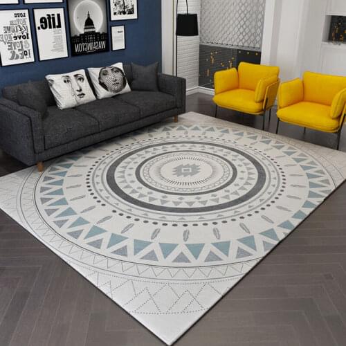 American style geometric pattern carpet 200*250cm Large living room ground mat blend knitting Pastoral home decoration floor rug