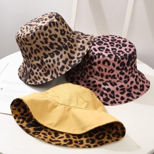 Leopard Panama Hat Cap Spring Summer Autumn Double-sided Tourism Sun Hat Fashion Sun UV protection Pretty looking