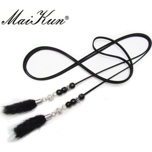 New Fashion Designer Women Belts for Women Soft Leather Self Tie Wrap Around Waist Band Dress Belt 4 Colors