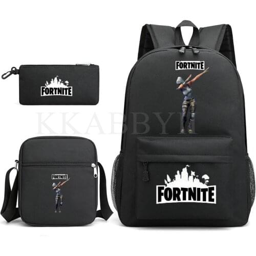 Game FORTNITE 3Pcs Set Printed Man Large Backpack Orthopedic Schoolbags Game School Bag Gifts