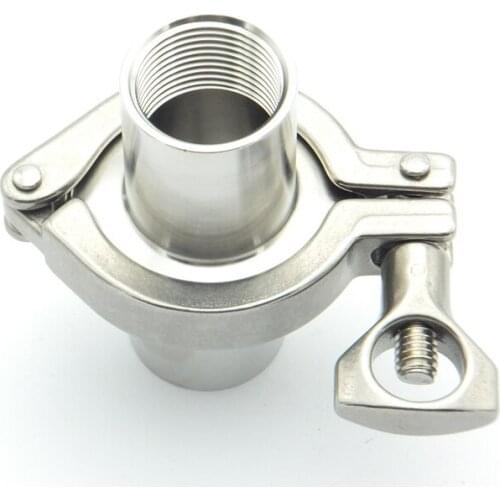 304 Stainless Steel Sanitary Pipe Fitting Set 1" BSP Female Thread Ferrule + 1.5" Tri Clamp + Silicon Gasket For Home Brew