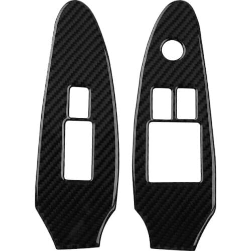 Carbon Fiber Car Window Lift Switch Panel Stickers For Nissan 370Z 2009-2020 Automotive Interior Stickers Panel Frame Trim