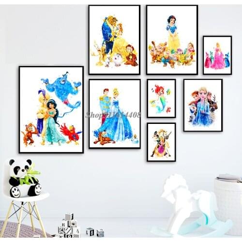 Wall Art Canvas Painting Disney Snow White Princess Print Picture on The Baby Room Wall Home Decor Wall Decor Anime Movie Poster