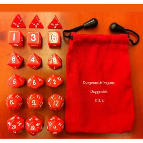 Table dice bosons 18 full set red,18 dices DND violent version of red suit
