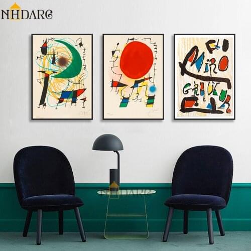 NHDARC Canvas Printings Posters and Paintings Miro Classical Abstract Style Modern Wall Art Picures for Living Room Home Decor