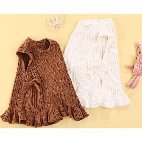 Lioraitiin 0-3Years Toddler Baby Girl Autumn Knitting Dress Waistcoat Solid Color Round Neck Sleeveless Sweater Clothing