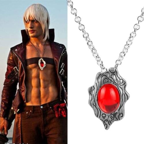 DMC Demon Hunter Dante Amulet Necklace Vintage Vergil Crystal Pendant Men Women Hot Game Chain Necklace Fashion Jewelry