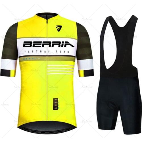 Blue Cycling Jersey 2021 new Team BERRIA Men Cycling Set Racing Bicycle Clothing Suit Quick Dry Mountain Bike Clothes Sportwears