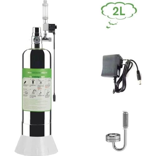 2L Aquarium CO2 Generator System Kit CO2 Cylinder Generator System with Solenoid Bubble Diffuser CO2 Dioxide Reactor for Plants