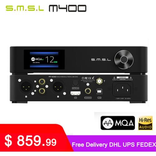 SMSL M400 MQA DAC AK4499 Full Balanced aptX-HD Bluetooth5.0 DSD Decoder, With amplifier SP400