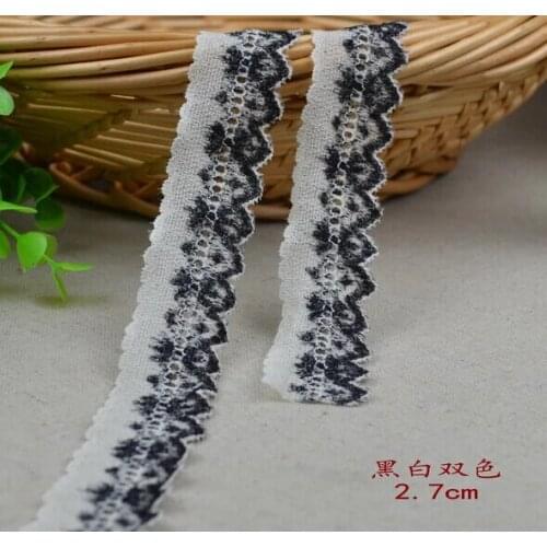 2 Meters Embellishment Handmade DIY Decorative For Wedding Dress 2.7CM Width Stretch Floral Cotton/Nylon Lace Edge Trim
