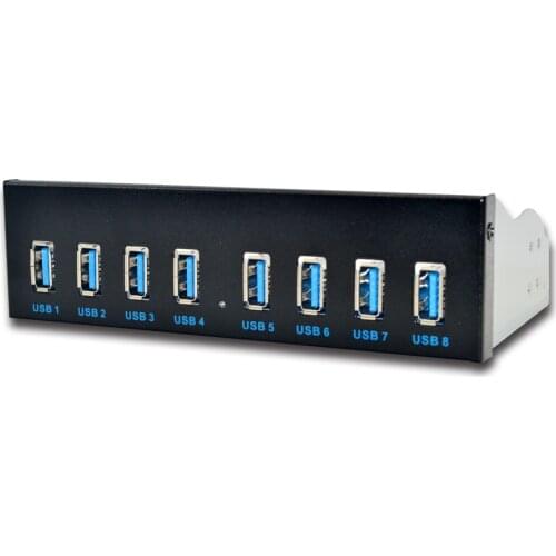 8 Port USB Hub USB3 5.25 USB 3.0 Front Panel Splitters USB 3.0 Hub for PC USB-HUB Multiple USB3.0 HUB Splitter Hubs for Computer