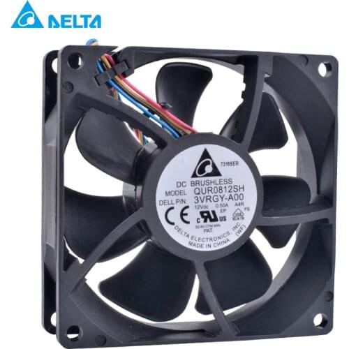 QUR0812SH 8cm 8025 80mm fan 80x80x25mm 12V 0.50A 4pin PWM high volume air cooling fan