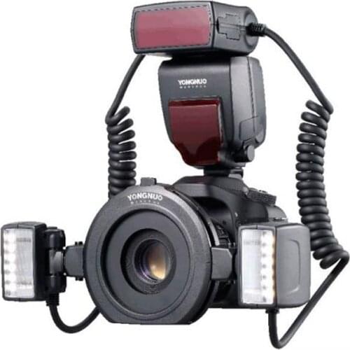 Yongnuo YN24EX E-TTL Macro Flash Speedlite for Canon EOS1Dx 5D3 5D4 6D2 R5 90D Cameras with 2pcs Flash Head + 4pcs Adapter Rin