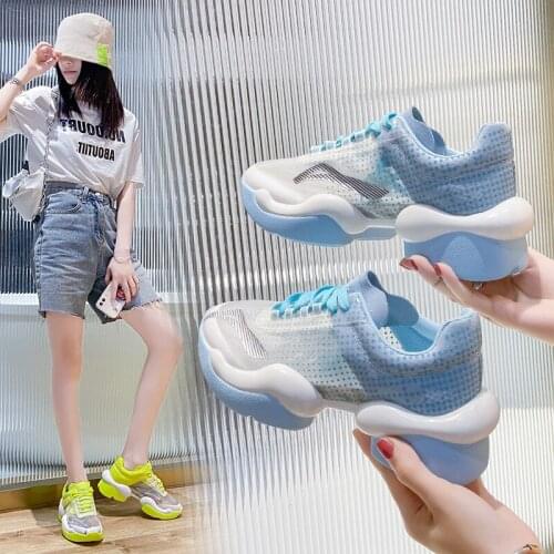 QZ44 Womens Sneakers Summer Shoes for Vulcanize Flats Platform Socofy Mesh Tennis Female Lace-Up Casual Kawaii Running Shoes