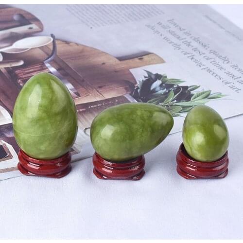 Women Massage Body No Hole Natural Green Jade Yoni Eggs Kegel Exerciser Pelvic Muscle Vaginal Healing Heallth Care Ben Wa Balls