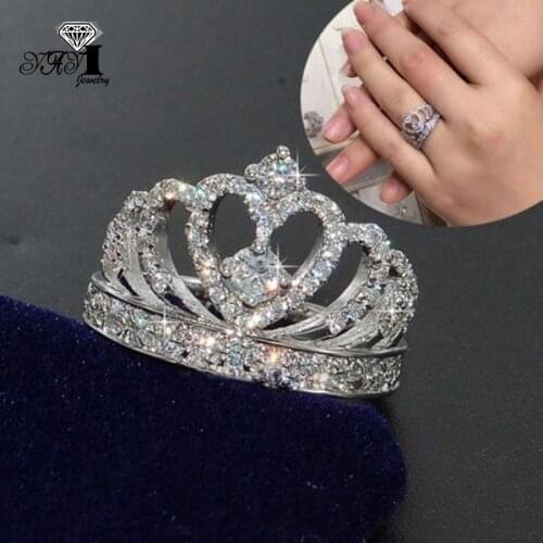 YaYI Jewelry Fashion Princess Cut 4.6 CT Black Zircon Silver Color Engagement Rings wedding Rings Party Rings