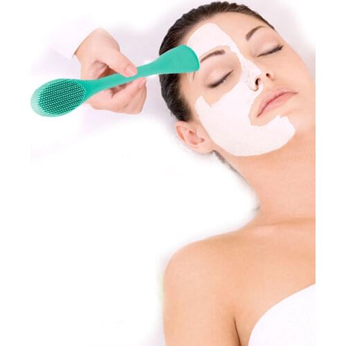 1 Pc Double-Head Silicone Face Mask Brush Silicone Gel DIY Facial Cleansing Brush Pore Cleaner Brush Skin Face Care Tool resin