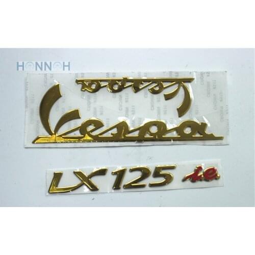 3D Vespa Sticker LX125 Motorcycle Car Sticker Gold Sticker