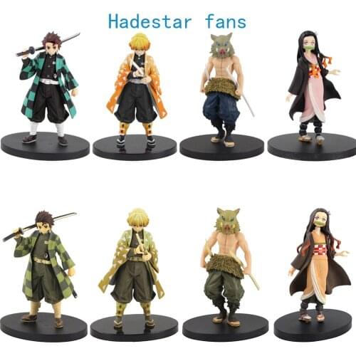 4pcs/set Anime demon slayer figure toy Kimetsu no Yaiba Kamado Tanjirou Nezuko Agatsuma Zenitsu Hashibira Inosuke figure toy