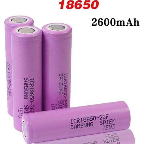 4 pieces Original ICR18650-26F battery 18650 3.7v 2600mAh rechargeable li-ion 18650 Battery bateria 18650 recargable