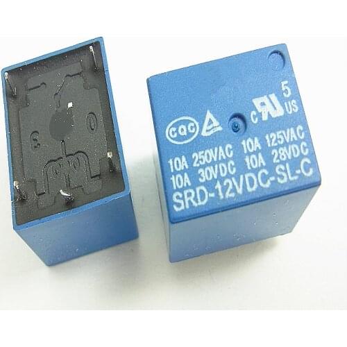 5pcs 12V Relay 5 PIN Conversion Type 250VAC SRD-12VDC-SL-C SRD-12V SRD-12VDC SRD-12VDC-SL 10A T73 Power Relay