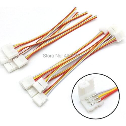 5pcs 3pin 10mm Connector One Two End Wires Connect to WS2811 WS2812B 6812 1903ic LED Strips Easy Connect No Need Soldering