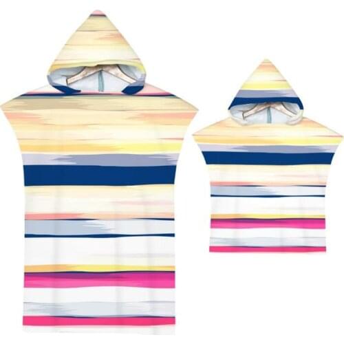 Tropical Leaves Bath Beach Towel with Hood Microfiber Hooded Robe Poncho for Swimming Beach Surf Woman Bathrobe Beachwear