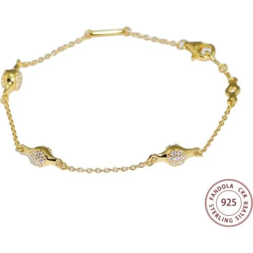 Shine & Clear CZ Modern LovePods Bracelets For Women 925 Sterling Silver Link Chain Bracelet Luxury Jewelry brazalete mujer