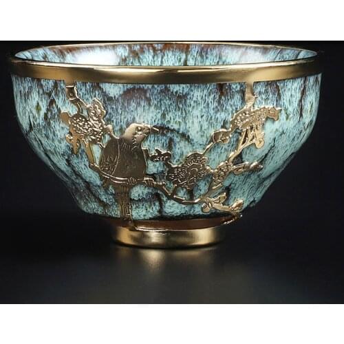 Palace Tea Cup Handmade Ceramic Pottery Tea Bowl Kiln Change Puer Cups Vintage Teacup Chinese Kung Fu Teaware Set Birthday Gift