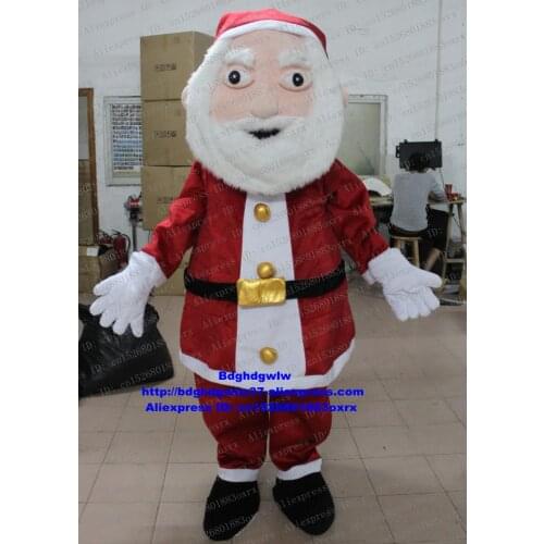 Father Christmas Santa Claus Clause Kriss Kringle Mascot Costume Cartoon Character Evening Party Welcoming Banque zx1061