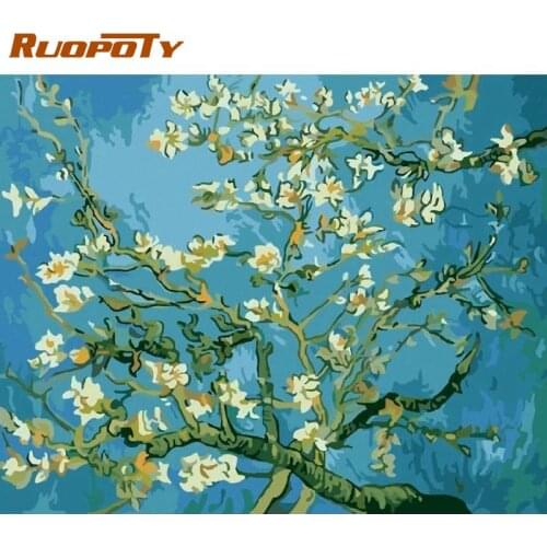 Van Gogh pictures DIY Oil Painting Paint by Number Kit Painting for Adults Arts Craft for Home Wall Decor 50x65cm diy frame