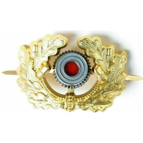 WWII German Visor Cap Badge Gold Army Panzer OfficerS Wreath Cockade SET armyshop2008