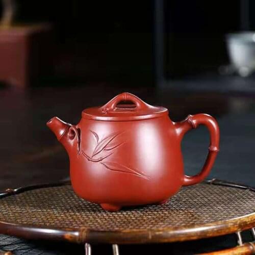 Yixing purple clay teapot handmade raw ore Dahongpao bamboo high stone scoop Kungfu teapot tea set