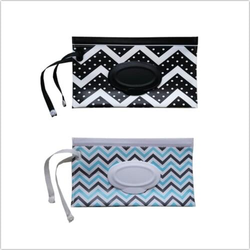 Clutch and Clean Wipes Carrying Case Eco-friendly Wet Wipes Bag Cosmetic Pouch Easy-carry Snap-strap Wipes Container 2 pieces